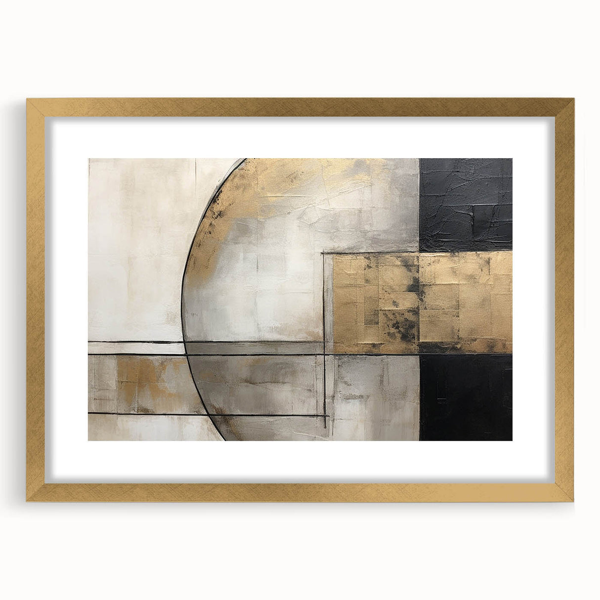 Modern Strokes and Lines Abstract Art on Canvas - Geometric Line Design