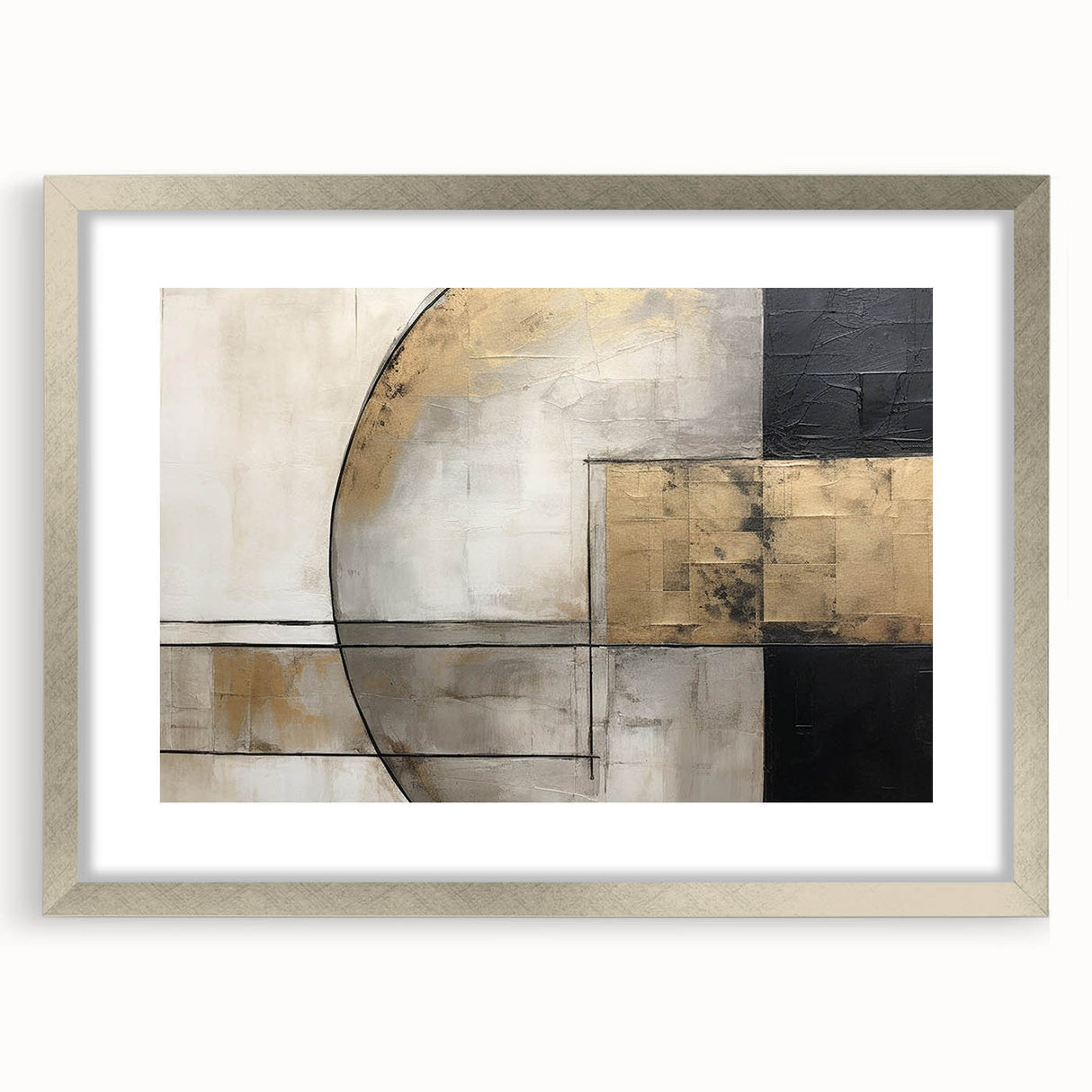 Modern Strokes and Lines Abstract Art on Canvas - Geometric Line Design