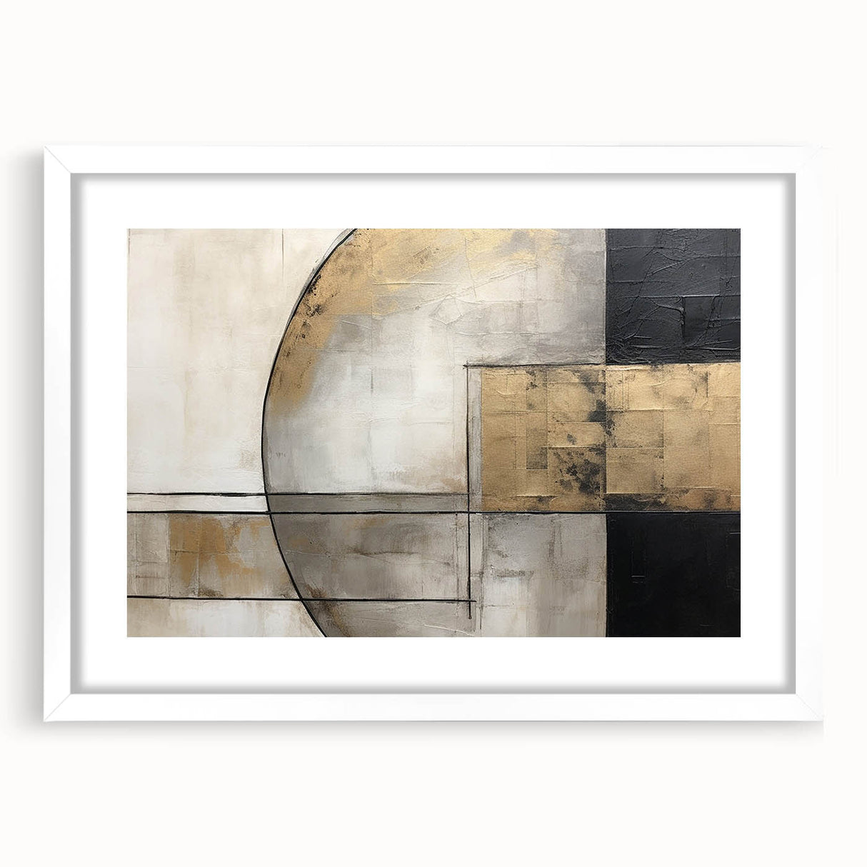 Modern Strokes and Lines Abstract Art on Canvas - Geometric Line Design