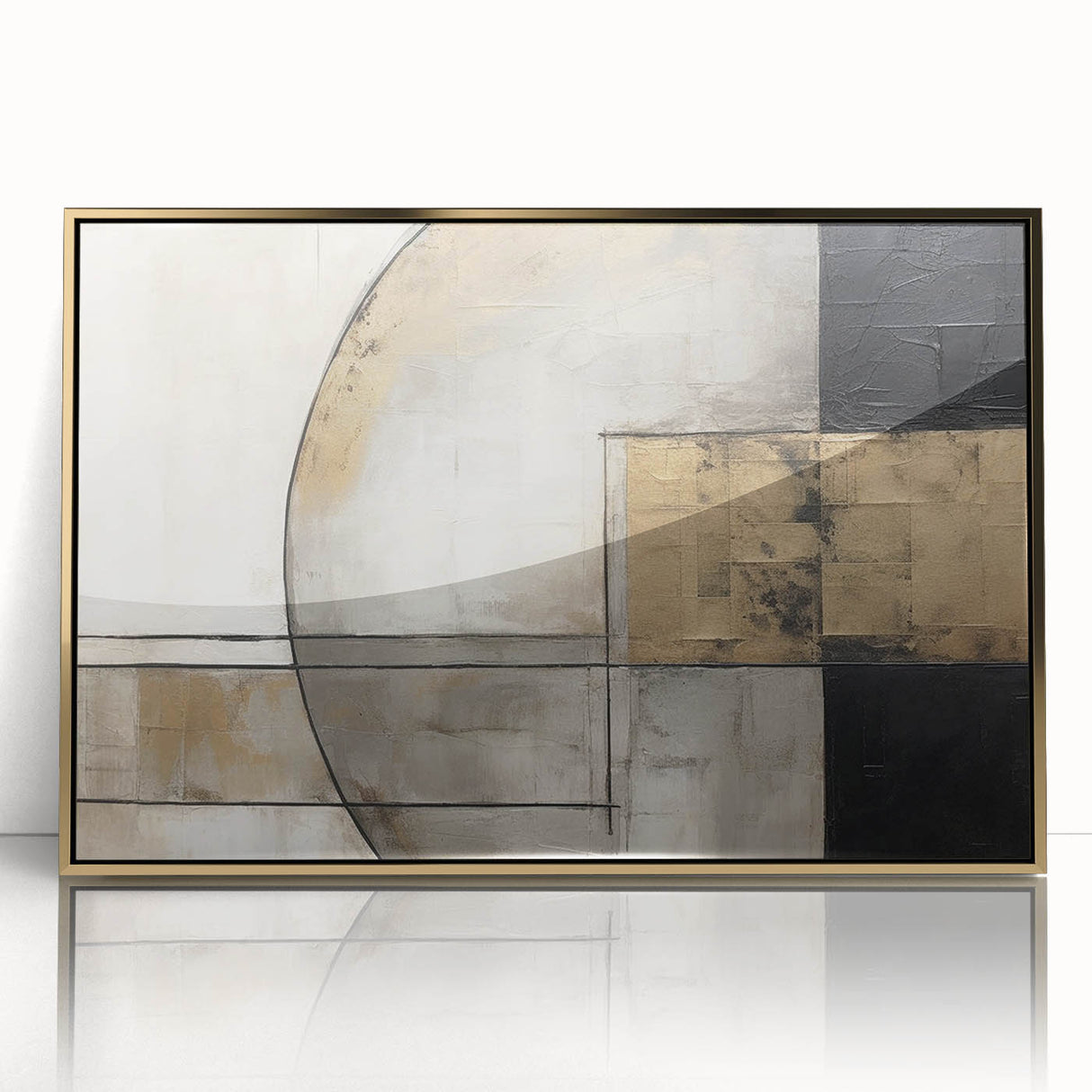 Modern Strokes and Lines Abstract Art on Canvas - Geometric Line Design
