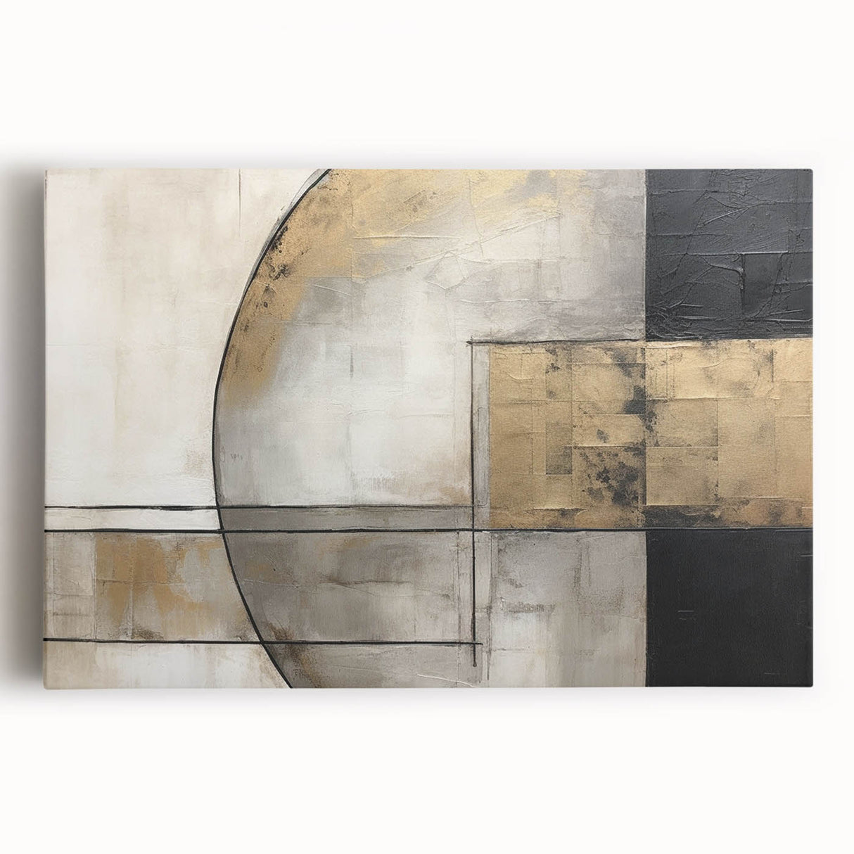 Modern Strokes and Lines Abstract Art on Canvas - Geometric Line Design
