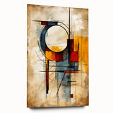 Colorful abstract strokes and lines design on acrylic glass wall art, showcasing vibrant hues and dynamic patterns, perfect for modern home decor.