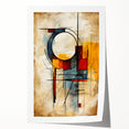 Abstract strokes and lines design in vibrant colors on rolled canvas wall art, showcasing a modern artistic style perfect for contemporary home decor.
