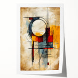 Abstract strokes and lines design in vibrant colors on rolled canvas wall art, showcasing a modern artistic style perfect for contemporary home decor.