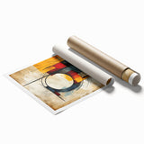 Abstract strokes and lines in vibrant colors create a modern, artistic wall art print ideal for contemporary decor, showcasing bold design elements and textures.