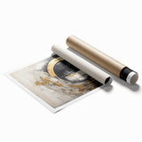 Abstract wall art print featuring vibrant strokes and lines in shades of blue, orange, and yellow, ideal for modern home decor or office spaces. The design showcases a dynamic interplay of colors and shapes, enhancing visual interest in any interior setting.