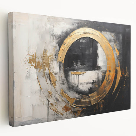 Abstract strokes and lines design on a stretched canvas wall art piece, showcasing vibrant colors and dynamic shapes, ideal for modern home decor and artistic spaces.