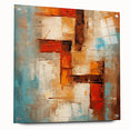 Abstract wall art showcasing a collection of colorful strokes and lines, displayed in an acrylic glass frame with visible mounting pins, ideal for modern decor.