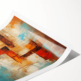 Abstract strokes and lines design in vibrant colors, perfect for modern decor, showcasing a rolled wall art print ideal for stylish interiors and creative spaces.