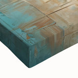 Close-up of an abstract strokes and lines design on stretched canvas, showcasing vibrant colors and intricate patterns, perfect for modern home decor.