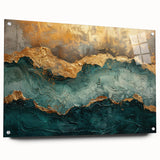 Abstract wall art featuring vibrant strokes and lines in a colorful design, displayed in an acrylic frame with side view showcasing mounting pins, ideal for modern decor.