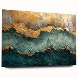 Abstract wall art featuring dynamic strokes and lines in vibrant colors, displayed in a side view against a modern backdrop, perfect for contemporary decor.