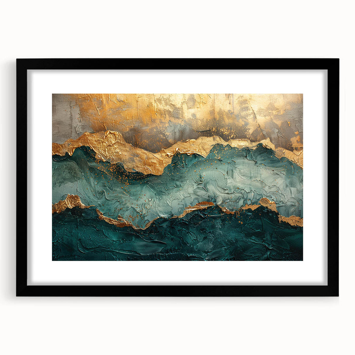 Abstract wall art featuring bold strokes and lines in a minimalist design, framed in black with a mat, ideal for modern home decor. Perfect for adding a contemporary touch to living spaces.