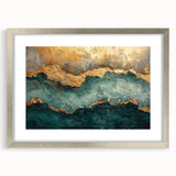 Abstract wall art featuring elegant strokes and lines in a minimalist design, framed with a silver mat, ideal for modern home decor. Perfect for enhancing any living space with contemporary style.