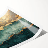 Abstract wall art print showcasing vibrant strokes and lines in shades of blue, pink, and yellow, perfect for modern decor and artistic expression.