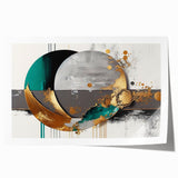 Abstract wall art print with dynamic strokes and lines in vibrant colors, perfect for modern home decor. Ideal for enhancing living spaces or creative studios.