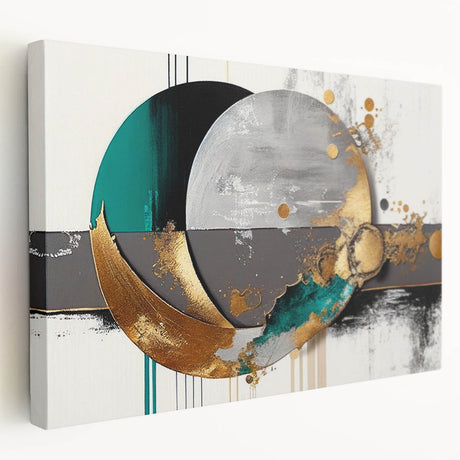 Abstract strokes and lines in vibrant colors create a contemporary wall art piece on stretched canvas, showcasing a modern design ideal for home decor.