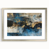 Abstract wall art design featuring dynamic strokes and lines in a silver frame with a mat, perfect for enhancing modern home decor aesthetics. Ideal for art enthusiasts looking to elevate their space with contemporary design elements.