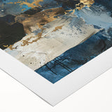 Abstract strokes and lines design on rolled canvas art, showcasing vibrant colors and dynamic patterns, perfect for modern home decor and artistic expression.