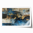 Abstract wall art print showcasing vibrant strokes and lines in shades of blue, orange, and yellow, perfect for modern home decor. Ideal for adding a splash of color to any living space.