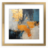 Abstract wall art featuring elegant strokes and lines in a modern design, framed with a gold mat for a chic aesthetic, perfect for contemporary decor.