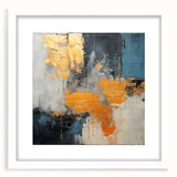Abstract strokes and lines design wall art featuring a modern aesthetic, framed with a white mat, perfect for enhancing contemporary home decor.