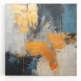 Abstract wall art featuring vibrant strokes and lines in a modern design, displayed on a stretched canvas, perfect for contemporary home decor.