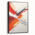Abstract wall art featuring a dynamic design of colorful strokes and lines in a modern frame, viewed from the side. Perfect for contemporary decor.