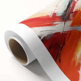 Abstract strokes and lines in vibrant colors create a modern wall art design on rolled canvas, ideal for contemporary home decor or artistic displays.