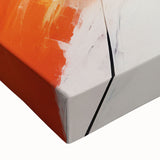 Close-up of a stretched canvas wall art piece showcasing an abstract design with colorful strokes and lines, perfect for modern home decor or artistic enhancements.