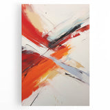 Abstract wall art featuring vibrant strokes and lines in shades of blue, yellow, and white on stretched canvas, ideal for modern home decor and artistic expression.