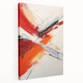 Abstract canvas wall art showcasing vibrant strokes and lines in various shades of blue, yellow, and red, designed for modern home decor. The artwork is stretched and framed, highlighting its contemporary aesthetic and dynamic composition. Perfect for adding a pop of color to living spaces.