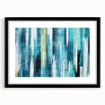 Abstract strokes and lines design in a black frame with matting, showcasing a modern wall art piece that enhances contemporary home decor, perfect for living spaces.