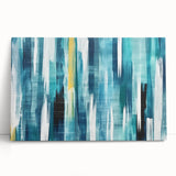 Abstract canvas wall art showcasing vibrant strokes and lines in a modern design, perfect for home decor. The colorful artwork adds a contemporary touch to any space.