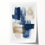 Rolled print showcasing a vibrant abstract strokes and lines design in various hues, perfect for modern decor. Packaged securely in a cardboard tube for delivery.