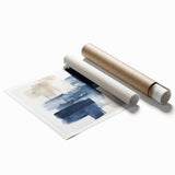 Abstract strokes and lines create a vibrant and modern wall art design, featuring a blend of bold colors on a rolled print, ideal for contemporary decor. This artistic piece adds a dynamic touch to any space, showcasing intricate patterns and textures.