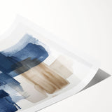 Colorful abstract strokes and lines create a dynamic wall art design on a rolled canvas print, perfect for modern home decor. Packaged securely for easy display.