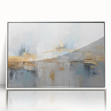 Framed wall art featuring an abstract design of colorful strokes and lines in a modern style, set against a white background for a contemporary aesthetic. Perfect for enhancing home decor and adding a vibrant touch to any space.