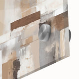 Abstract wall art showcasing vibrant strokes and lines in a dynamic composition, featuring a mix of blues, oranges, and greens on acrylic glass. Perfect for modern decor.