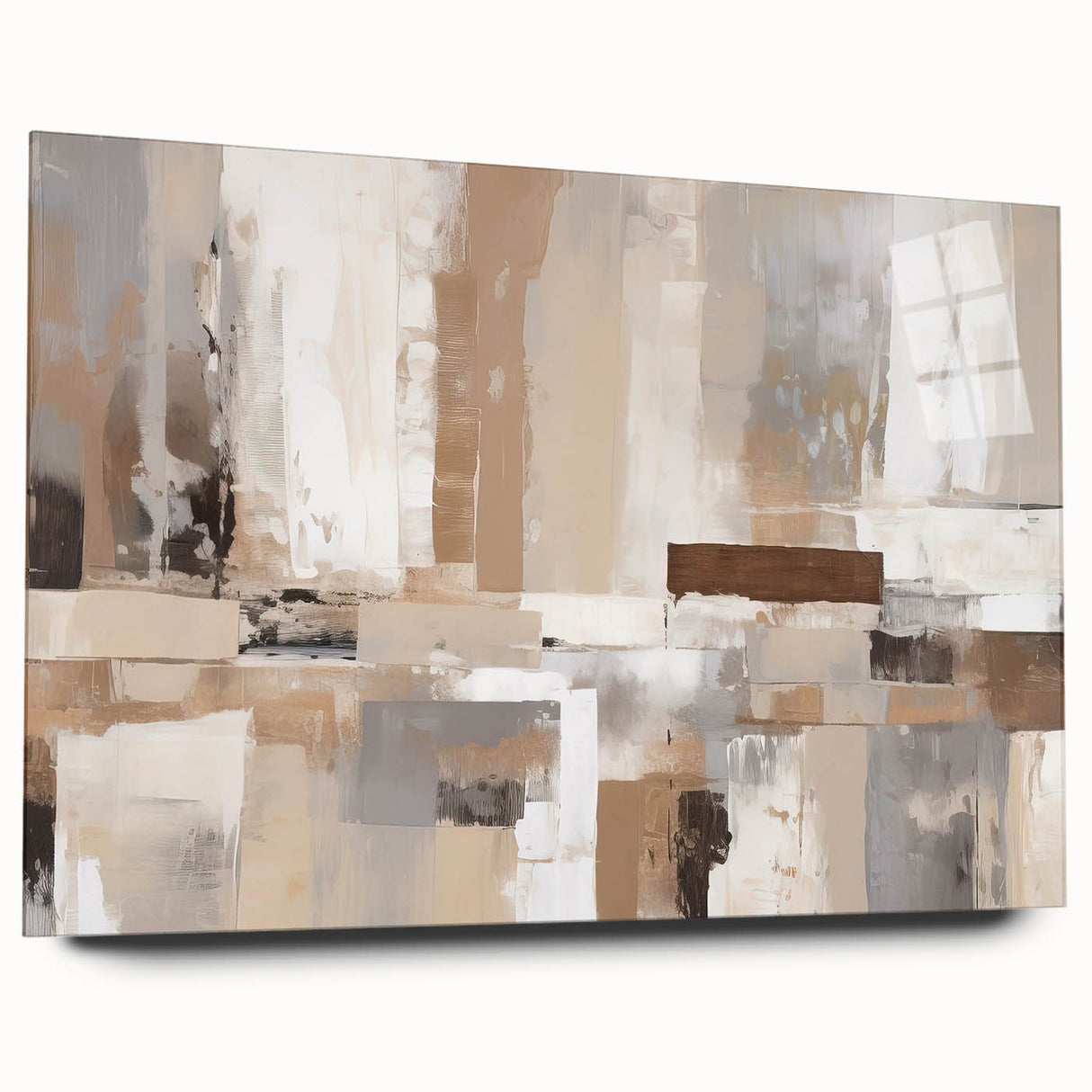 Abstract wall art featuring colorful strokes and lines on acrylic glass, showcasing a modern design perfect for contemporary decor. Ideal for adding vibrancy to any room, this piece emphasizes artistic expression with its dynamic colors and fluid shapes, enhancing your living space's aesthetic appeal.