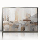 Framed wall art featuring an abstract design of colorful strokes and lines in silver-acrylic, ideal for modern decor, enhancing any living space with its vibrant aesthetic.