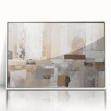 Framed wall art featuring abstract strokes and lines in a modern design, set against a white background, ideal for contemporary home decor.