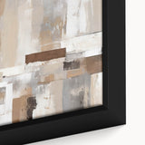 Close-up of a framed abstract wall art piece showcasing vibrant strokes and lines in various colors, ideal for modern home decor or artistic accents.