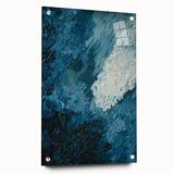Abstract wall art featuring dynamic strokes and lines in vibrant colors, mounted in a sleek acrylic frame. Ideal for modern decor, this piece adds a contemporary touch to any space.