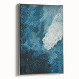 Framed canvas wall art showcasing an abstract design of colorful strokes and lines in silver, enhancing modern decor with a contemporary touch.