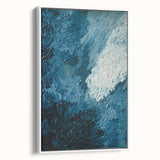 Framed wall art showcasing an abstract design of colorful strokes and lines on a white canvas, ideal for modern home decor. This piece adds a vibrant touch to any room.