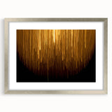 Abstract wall art featuring bold strokes and lines in a modern design, elegantly framed with a silver mat, showcasing a contemporary aesthetic for home decor.