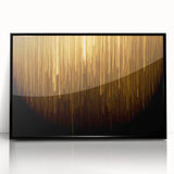 Framed acrylic wall art featuring a modern abstract design with bold strokes and lines in black and white, perfect for contemporary home decor.