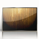 Framed wall art featuring an abstract design of colorful strokes and lines in silver and blue tones, adding a modern touch to any interior decor.