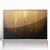 Framed wall art featuring an abstract design of colorful strokes and lines, set against a white background, perfect for modern home decor.